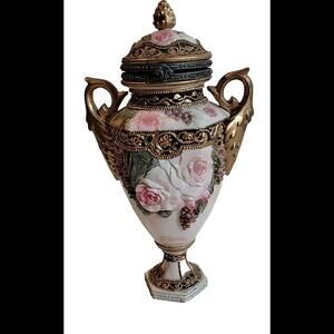 Nini Sahiba Ornate Trinket Box Hinged Lid  7”